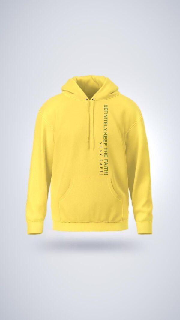 Stay Safe Hoodie - Yellow, White or Pink with "Definitely Keep The Faith Stay Safe" - Image 2