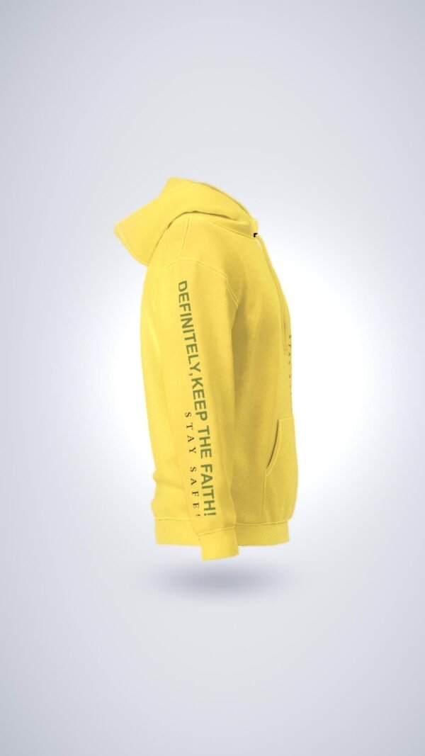 Stay Safe Hoodie - Yellow, White or Pink with "Definitely Keep The Faith Stay Safe" - Image 4